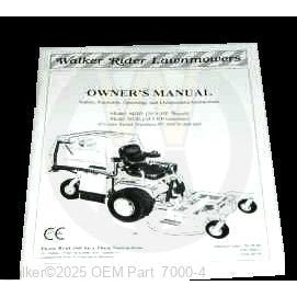 Walker Part # 7000-4 : OWNER'S MANUAL D/DG