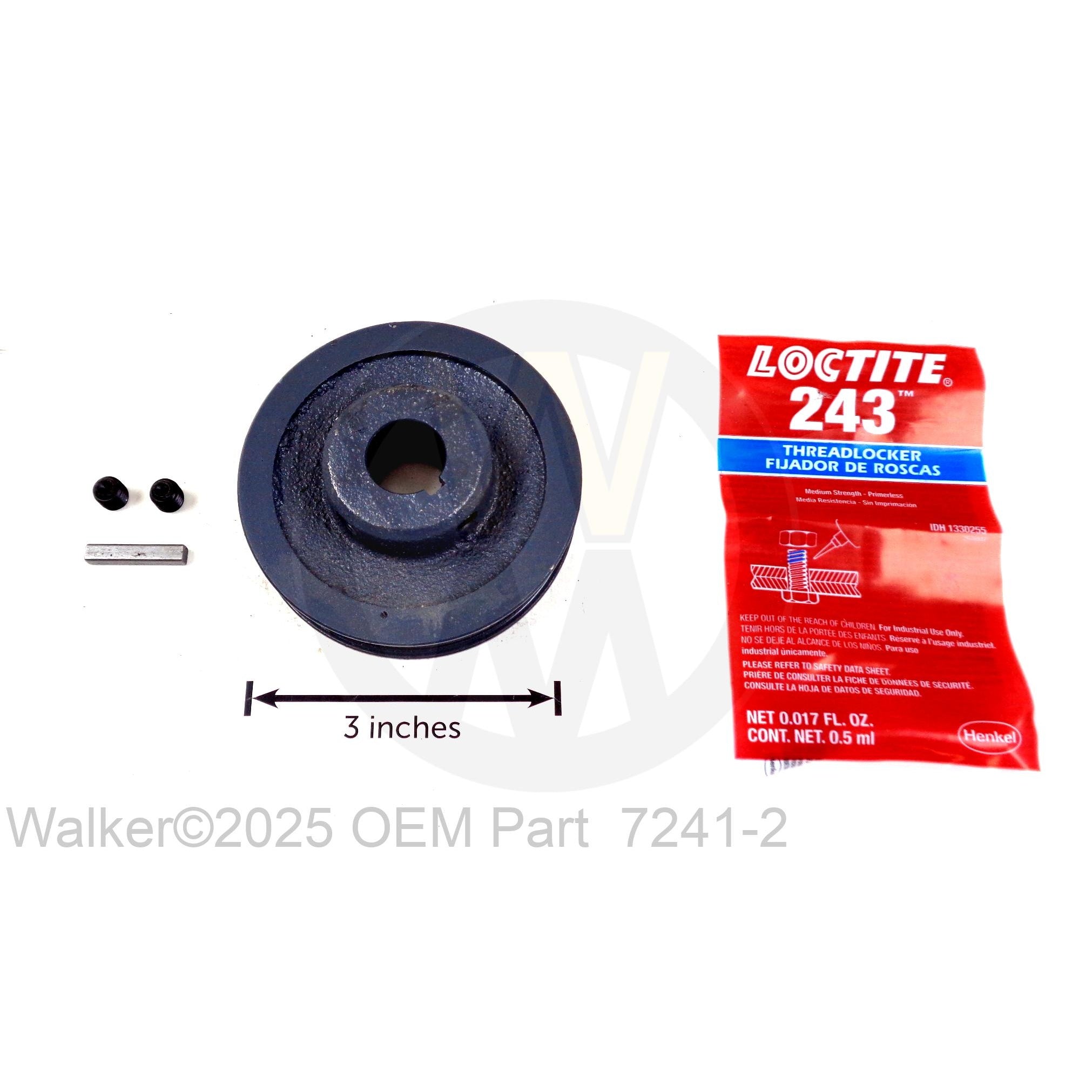 Walker Part # 7241-2 : TRANSMISSION DRIVE PULLEY (3-1/4 MV)
