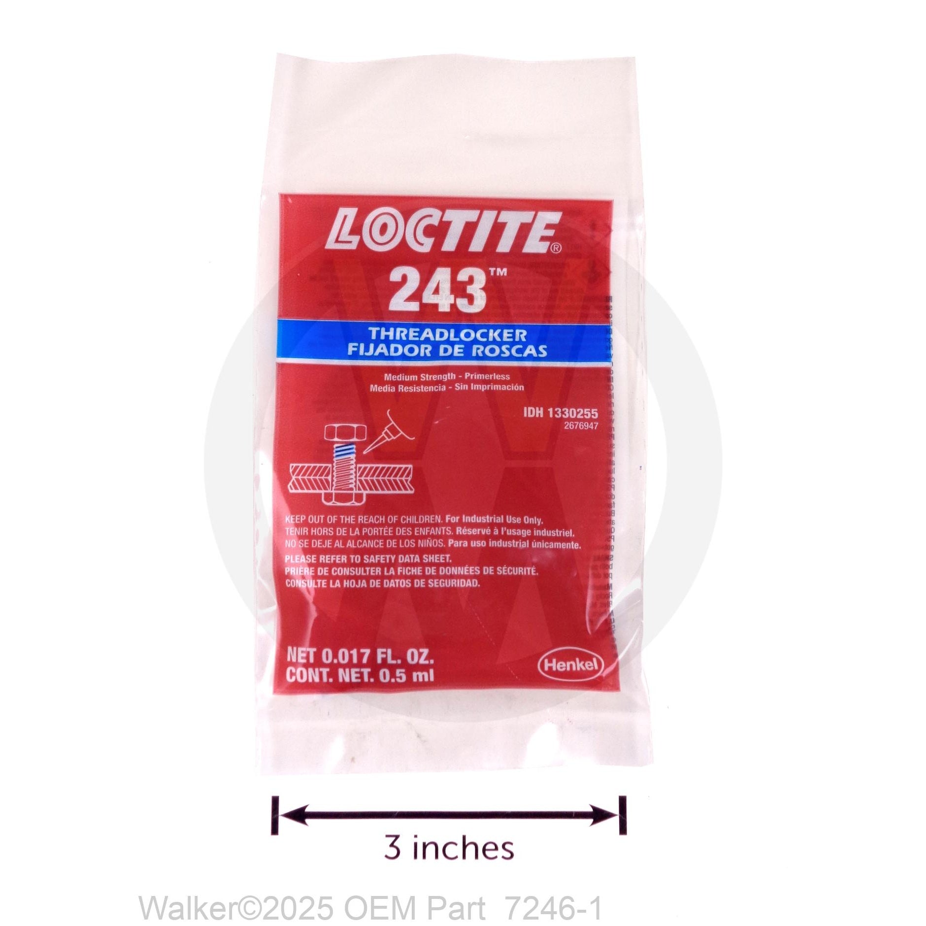 Walker Part # 7246-1 : Loctite-243/.5ml/Blue (Removable Threadlocker)