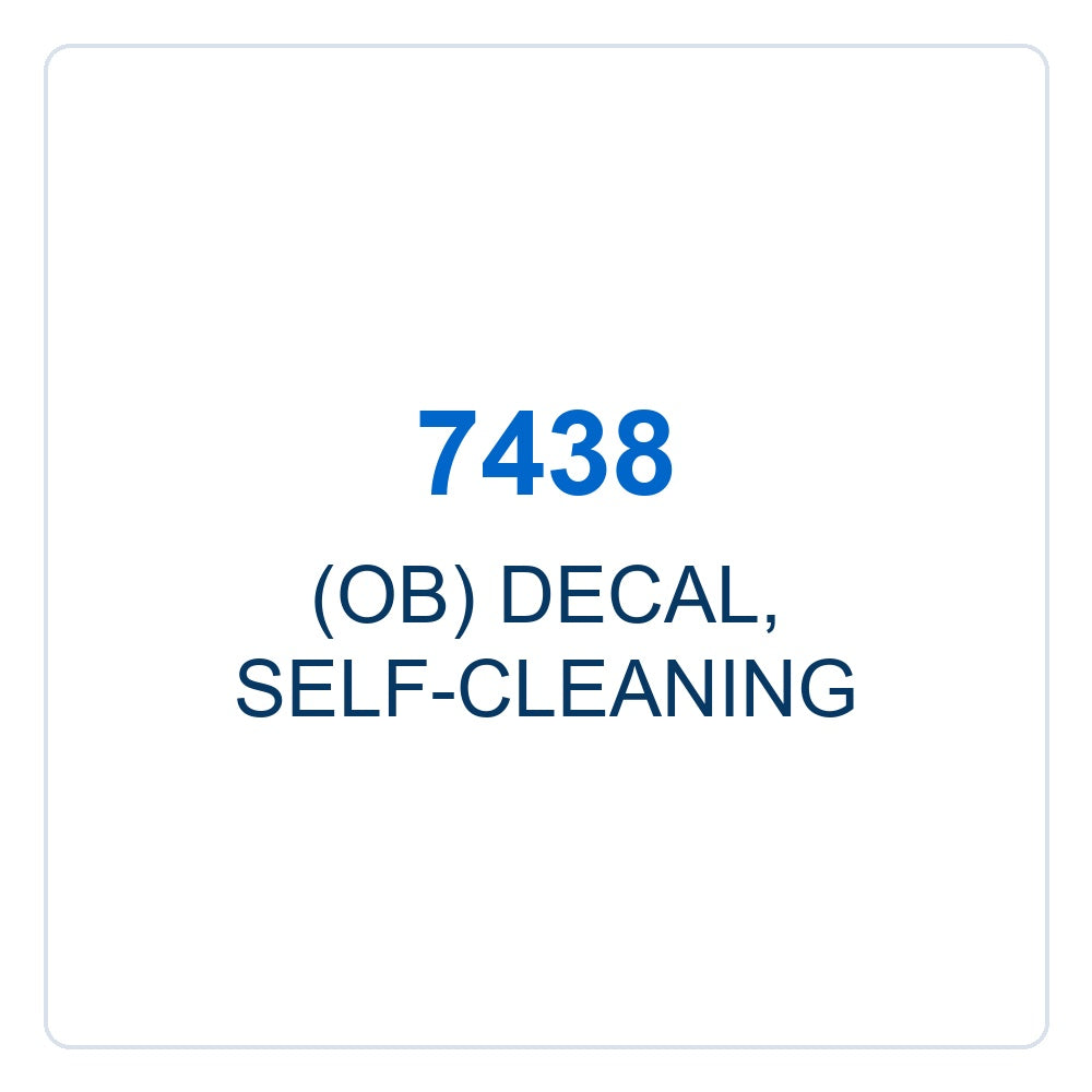 Walker Part # 7438 : (OB) DECAL, SELF-CLEANING