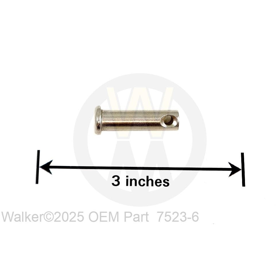 Walker Part # 7523-6 : Clevis Pin W/Hole 5/16x1-1/8 (SS316)