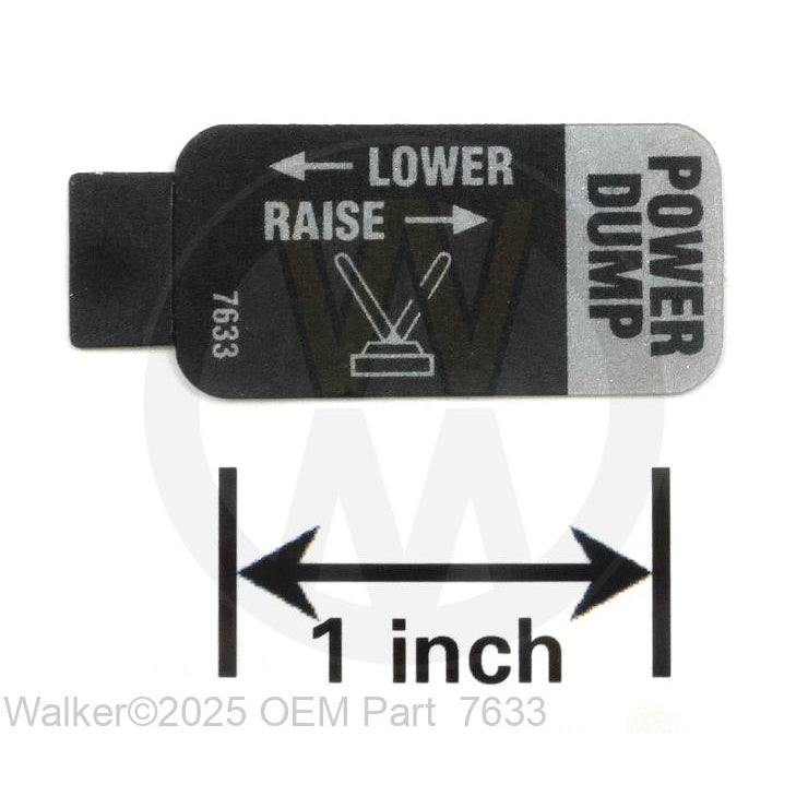 Walker Part # 7633 : DECAL, POWER DUMP/LEXAN