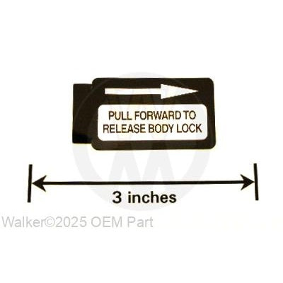 Walker Part # 7820 : (NR) DECAL, BODY RELEASE/LEXAN