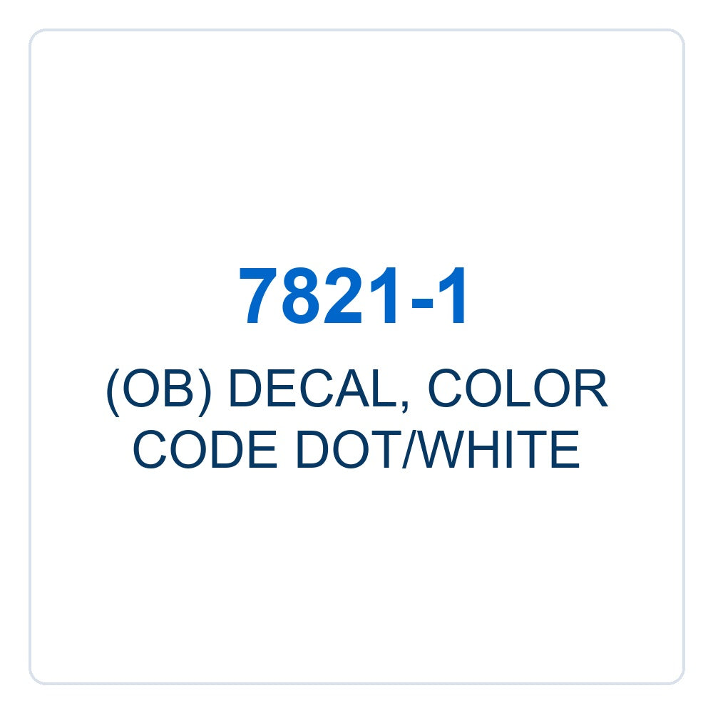Walker Part # 7821-1 : (OB) DECAL, COLOR CODE DOT/WHITE