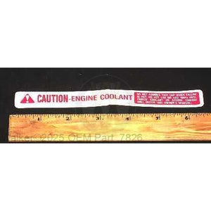 Walker Part # 7826 : DECAL, CAUTION ENGINE COOLANT