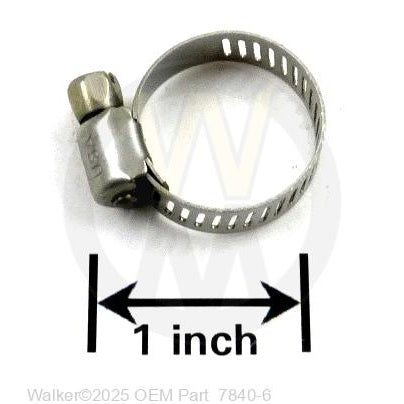 Walker Part # 7840-6 : Hose Clamp (5/16 to 7/8)