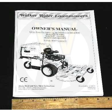 Walker Part # 8000-11 : OWNER'S MANUAL