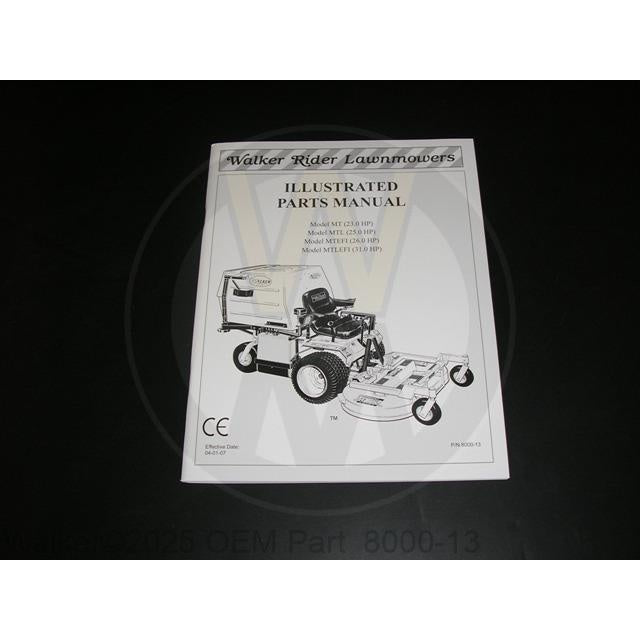 Walker Part # 8000-13 : PARTS MANUAL, T/07