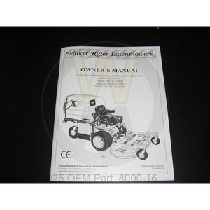 Walker Part # 8000-16 : OWNER'S MANUAL, T