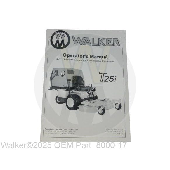 Walker Part # 8000-17 : Operator's Manual, MT25i