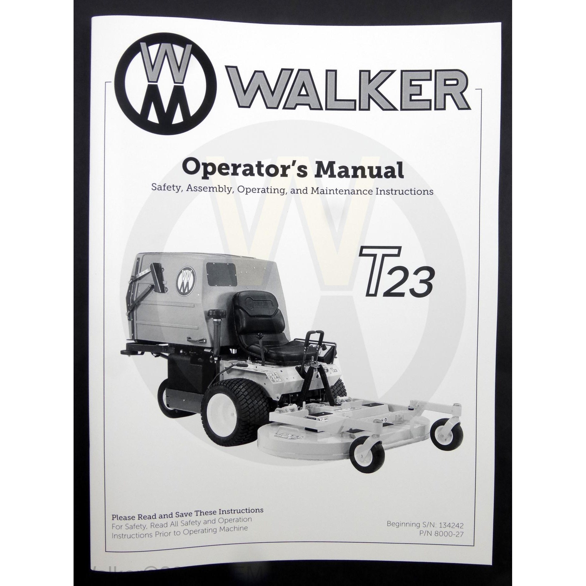 Walker Part # 8000-27 : Operators Manual/MT23