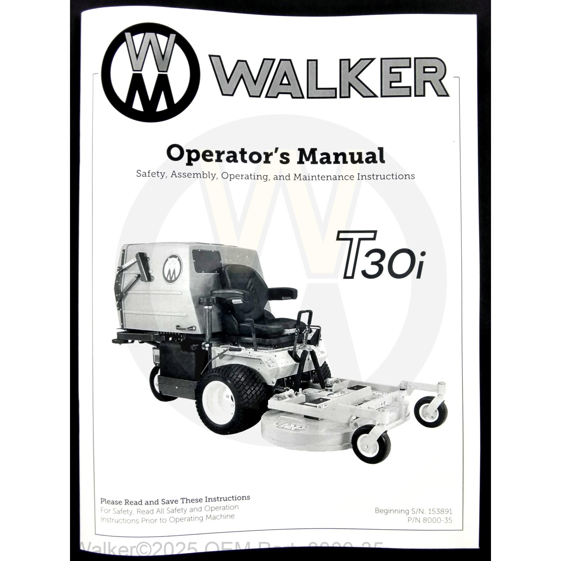 Walker Part # 8000-35 : Operators Manual/MT30i