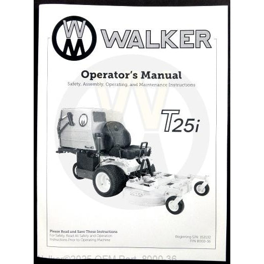 Walker Part # 8000-36 : Operator's Manual, MT25i