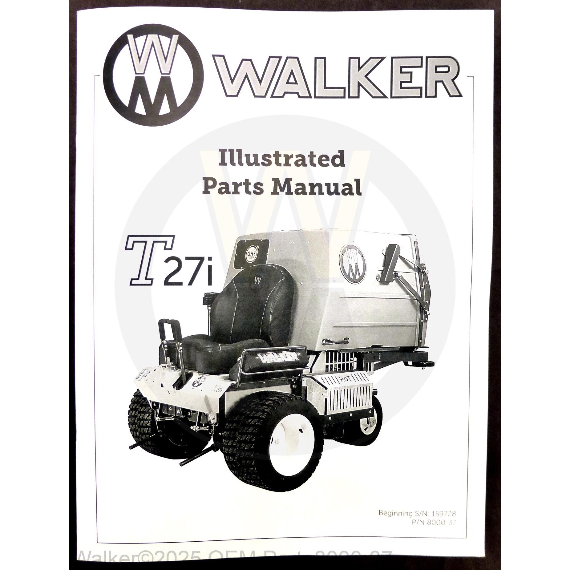 Walker Part # 8000-37 : Parts Manual, MT27i