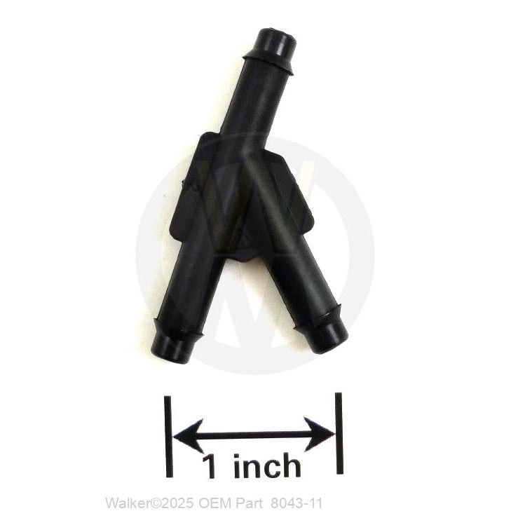 Walker Part # 8043-11 : 1/4 Barb Fitting 'Y' Connector