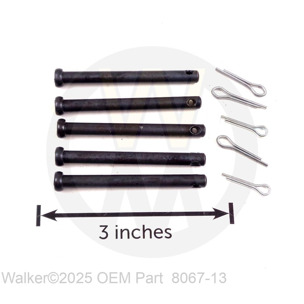 Walker Part # 8067-13 : SHEAR PIN W/COTTER (SET/5, SOFTER W/X MARK)