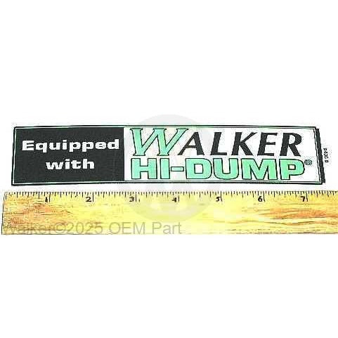 Walker Part # 8400-8 : DECAL, HI-DUMP/LEXAN