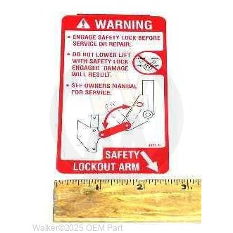 Walker Part # 8401-9 : DECAL, SAFETY LOCKOUT ARM