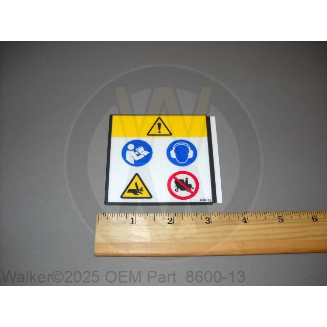 Walker Part # 8600-13 : Decal, Read Manual/Lexan (Symbolic)
