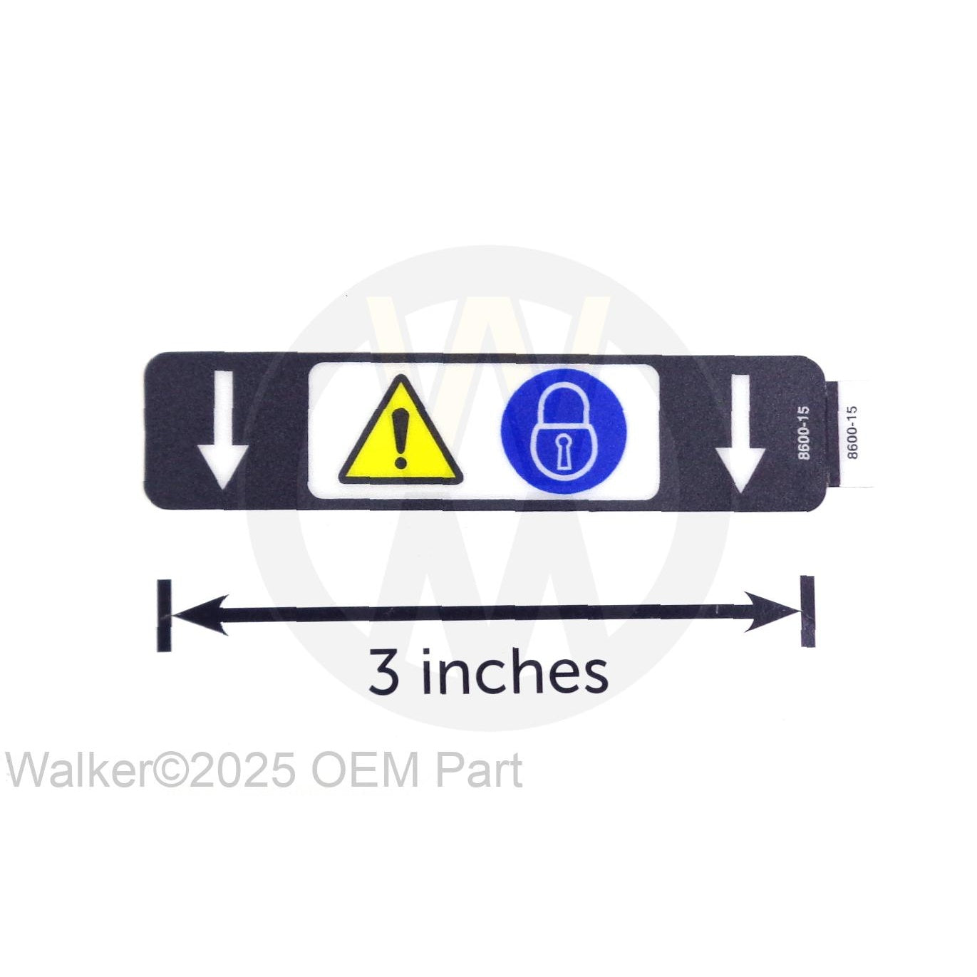 Walker Part # 8600-15 : DECAL, TILT-UP DECK LOCK, LEXAN (EURO)
