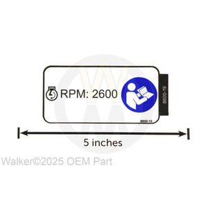 Walker Part # 8600-19 : DECAL,MAX RPM'S/42 (EURO)