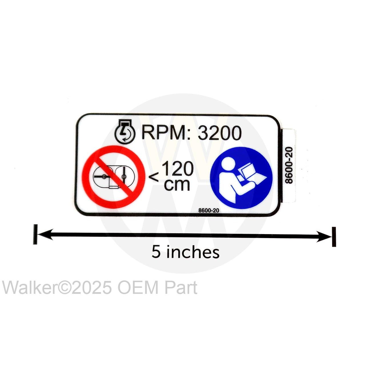 Walker Part # 8600-20 : DECAL,MAX RPM'S/48 (EURO)