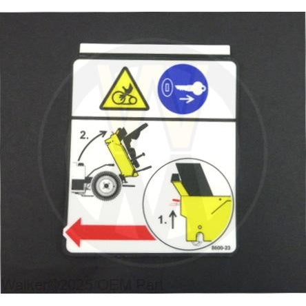 Walker Part # 8600-23 : Decal,Danger Body Latch MT/MD (Symbolic)
