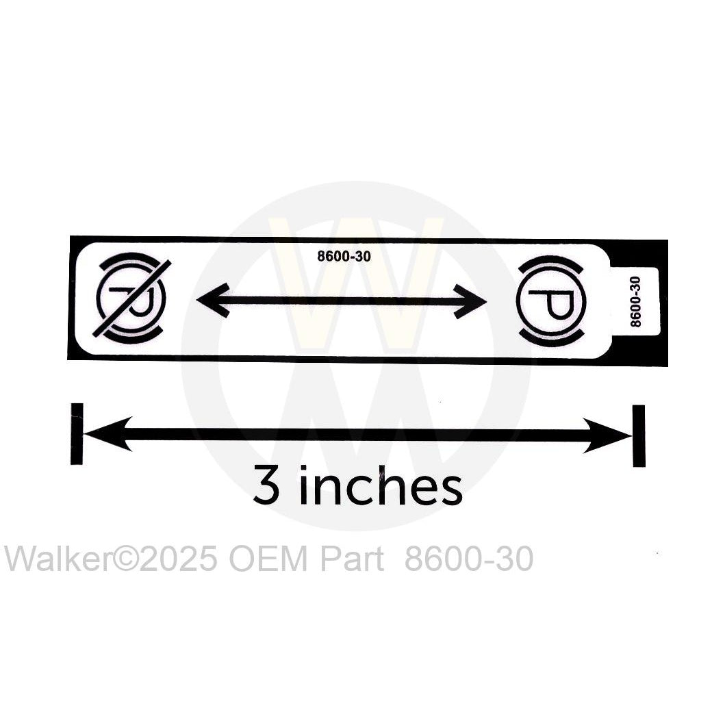 Walker Part # 8600-30 : Decal, Parking Brake/Lex. (Symbolic)