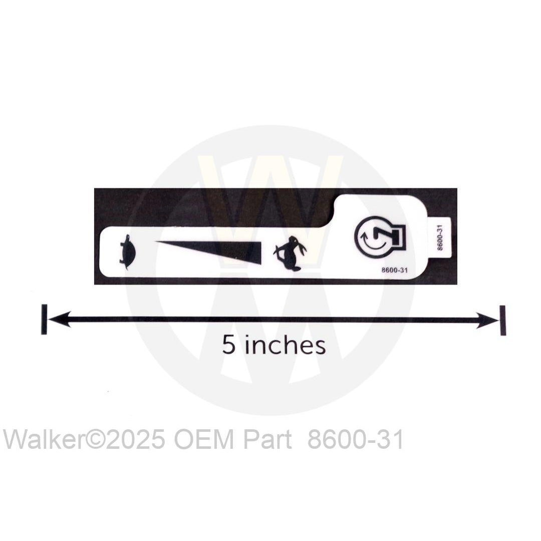 Walker Part # 8600-31 : Decal, Throttle/Lexan (Symbolic)