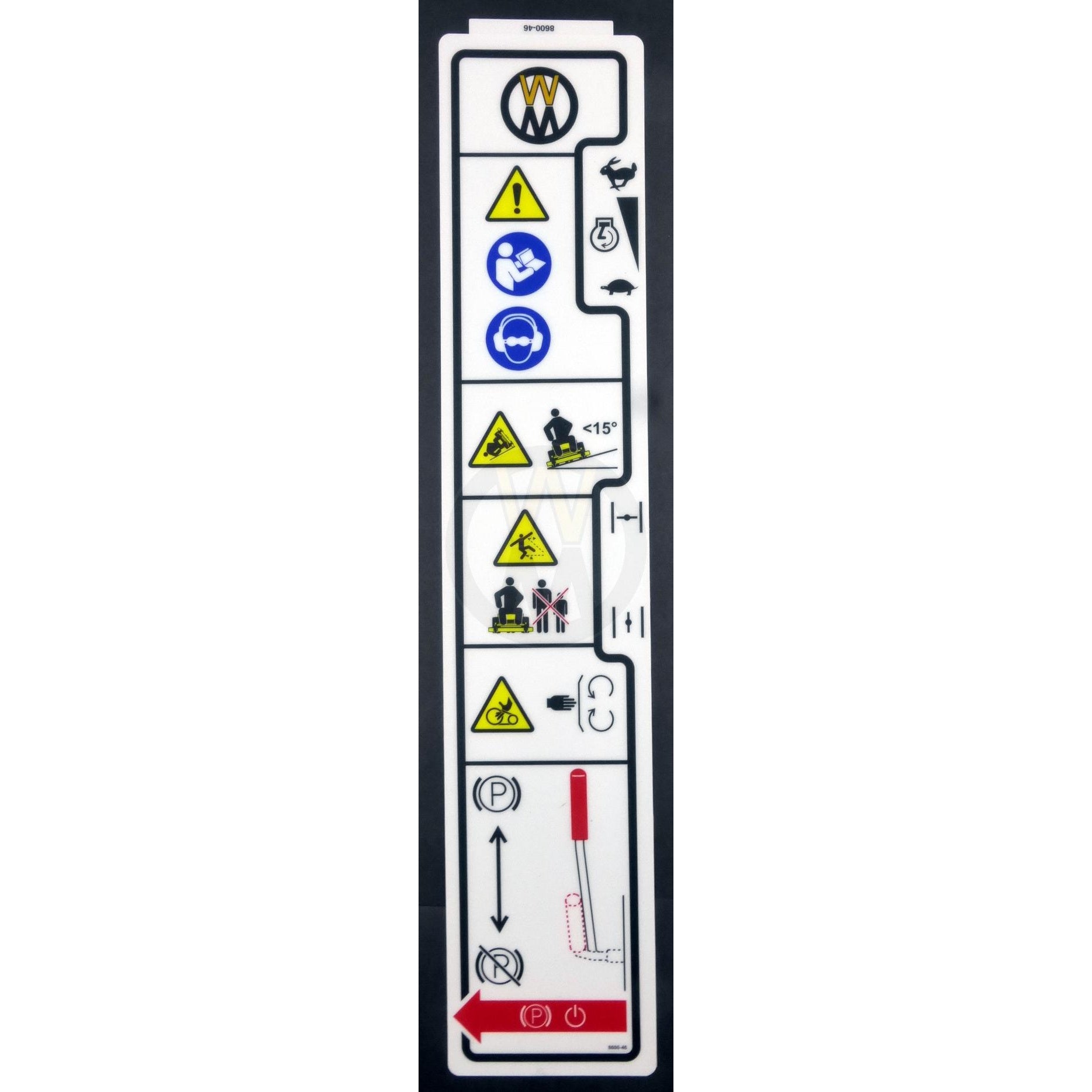 Walker Part # 8600-46 : (NR) Decal,Fender/Clutch LH (Symbolic)