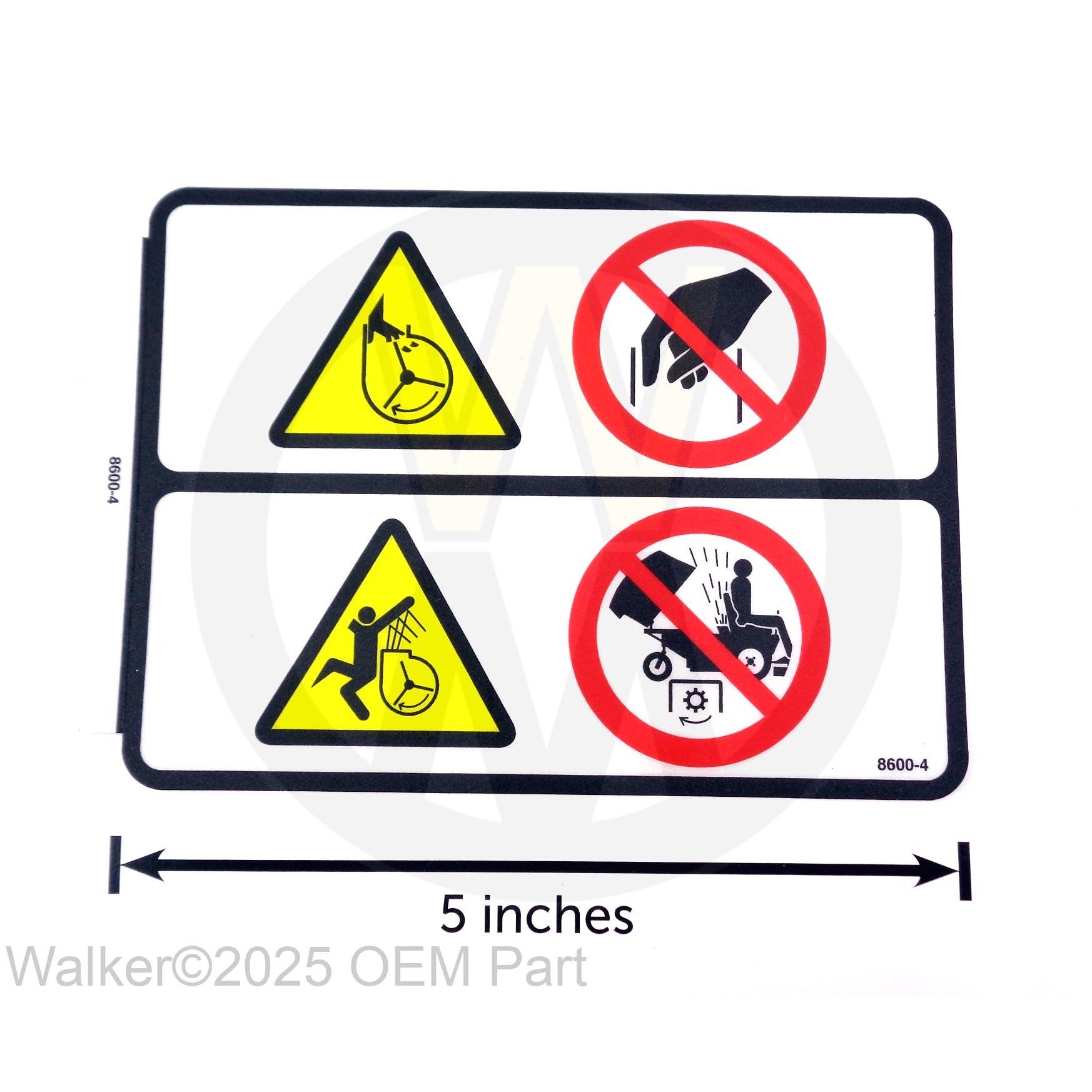 Walker Part # 8600-4 : Decal, Blwr Bld Wrnng/Lex (Symbolic)
