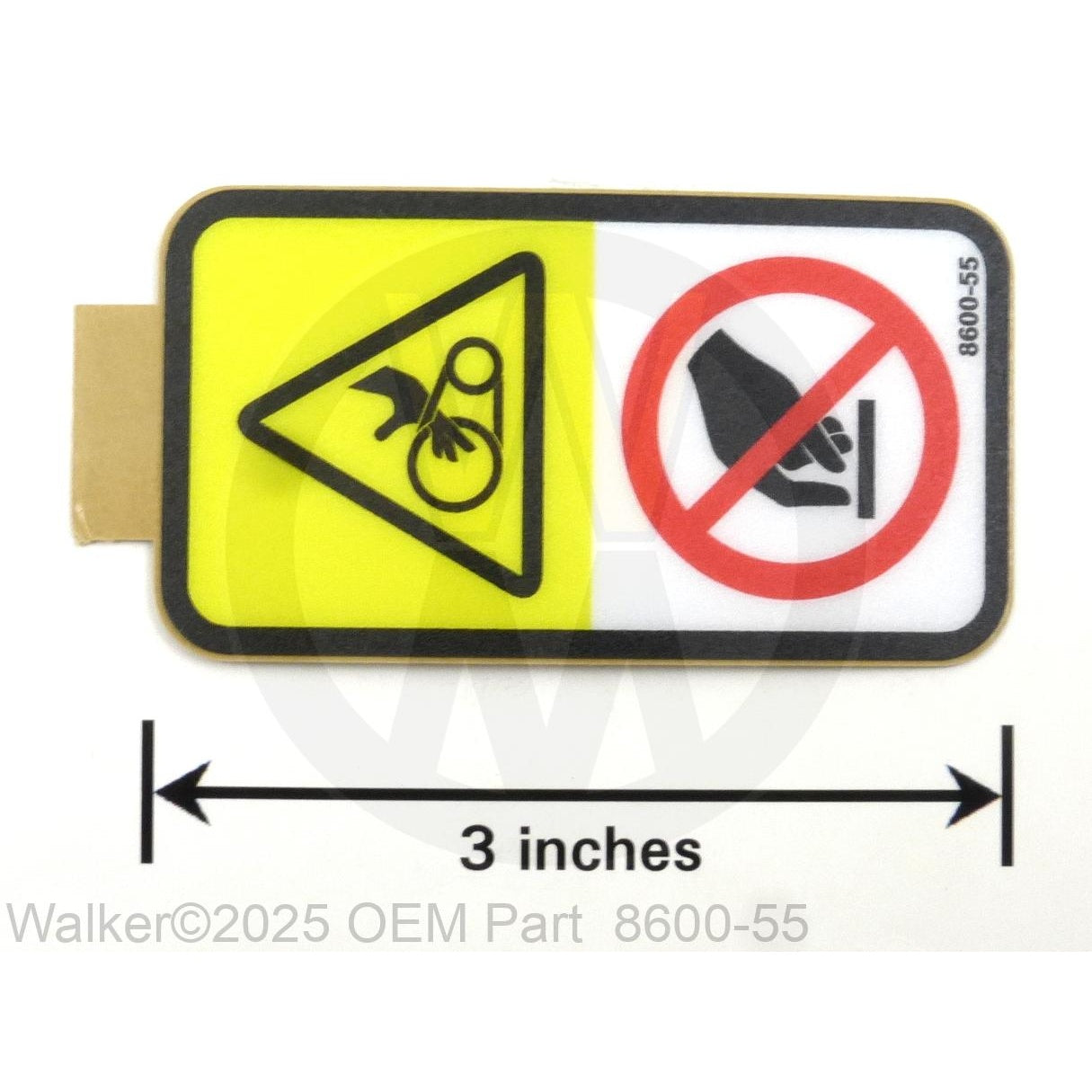 Walker Part # 8600-55 : (NR) Decal,Belt Danger