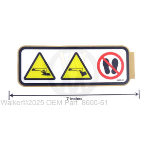Walker Part # 8600-61 : (NR) Decal,Dngr Rota Blade/Lex (Symbolic)
