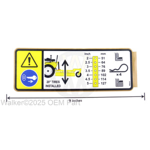 Walker Part # 8600-62 : (NR) Decal, Deck Height Adj (Big Tire)
