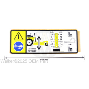 Walker Part # 8600-63 : (NR) Decal, Deck Height Adj (Big Tire)