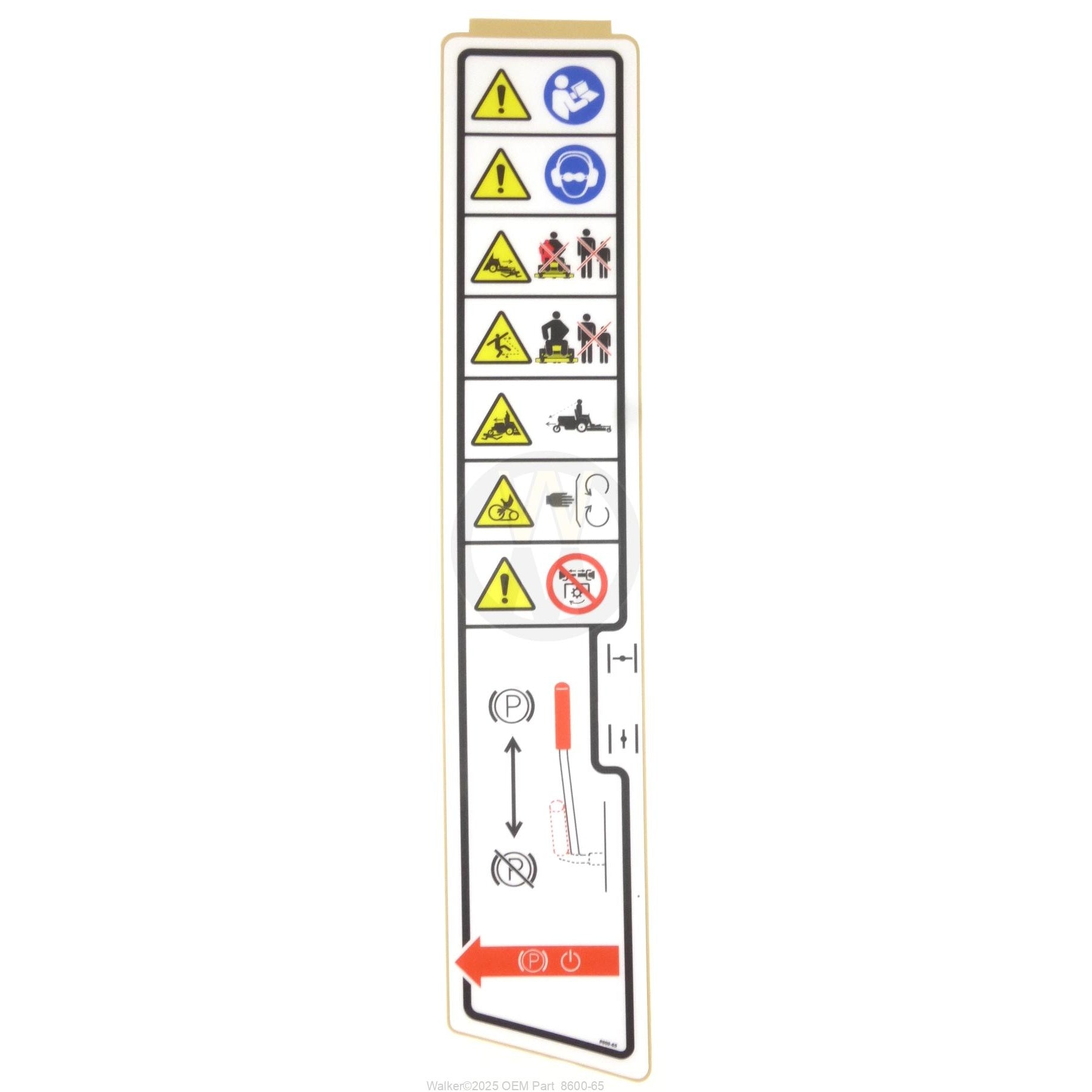 Walker Part # 8600-65 : (NR)Decal,Fender/LH (Symbolic) MB23