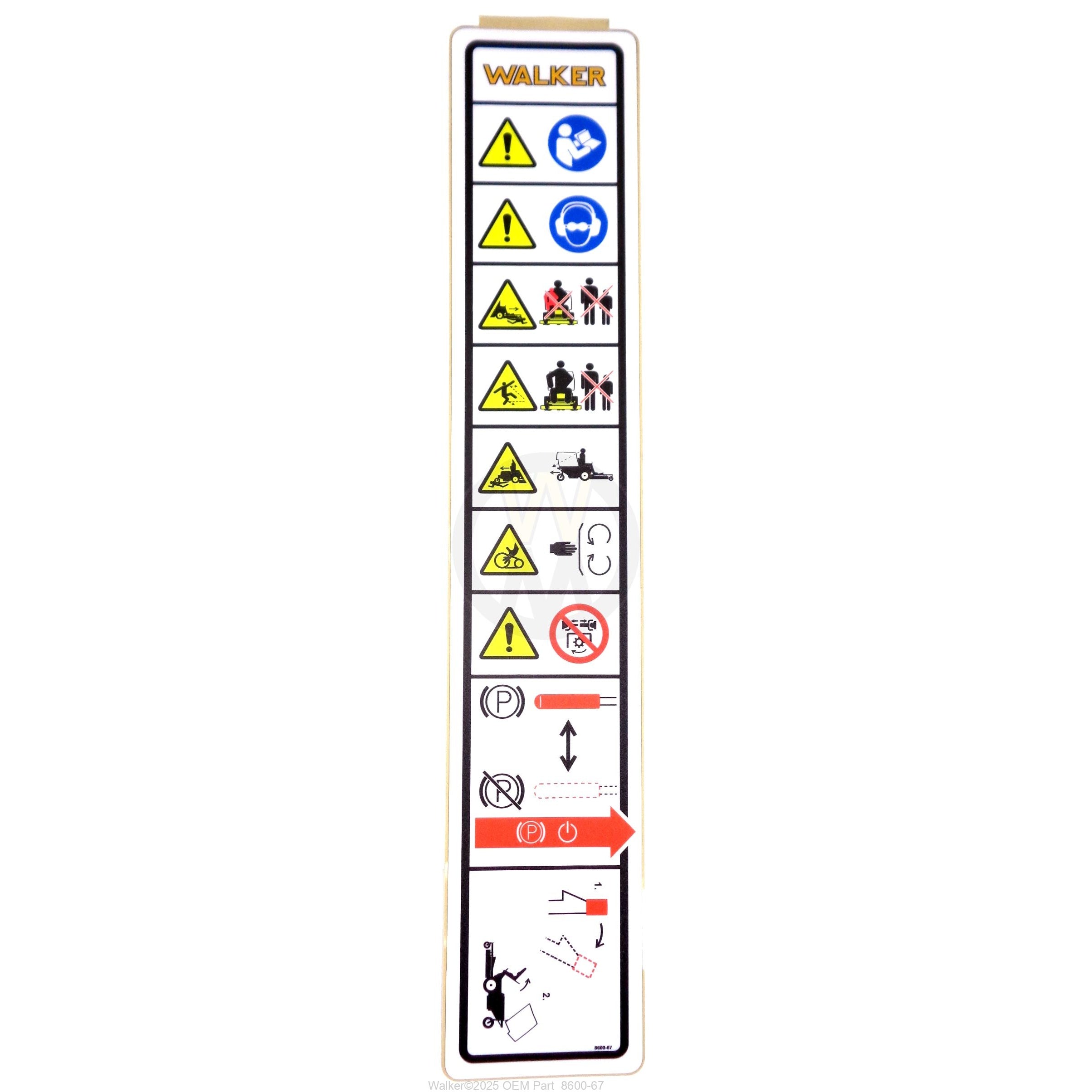 Walker Part # 8600-67 : (NR)Decal,Fender/LH (Symbolic) MC23i