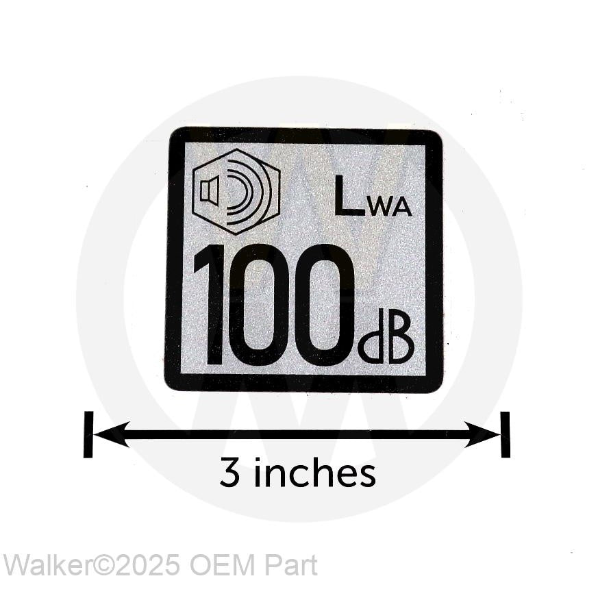 Walker Part # 8605-10 : Decal, Sound Level 100dB