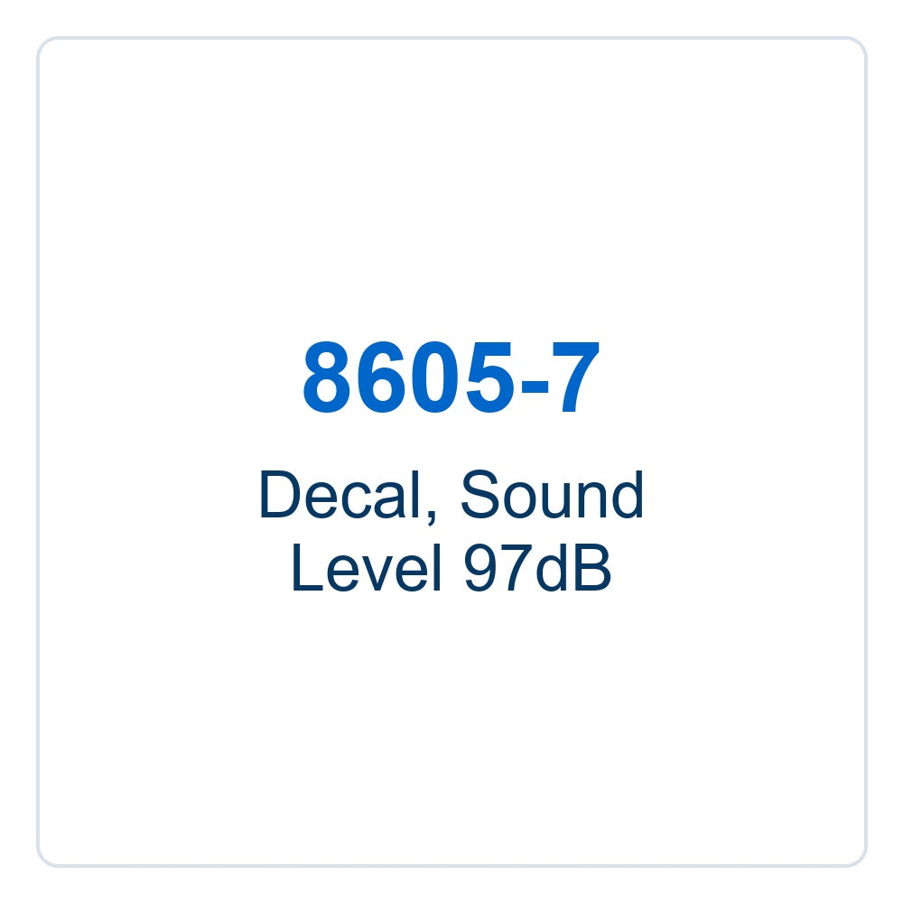 Walker Part # 8605-7 : Decal, Sound Level 97dB