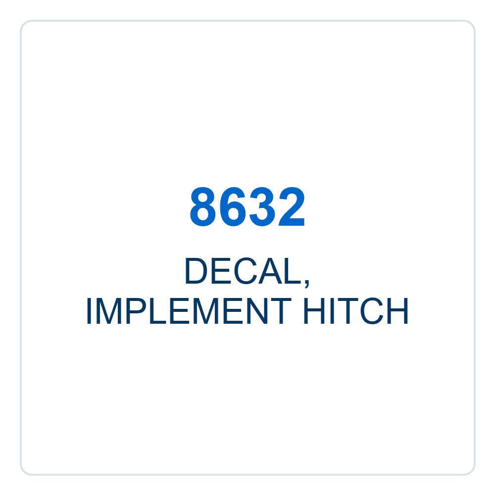 Walker Part # 8632 : DECAL, IMPLEMENT HITCH