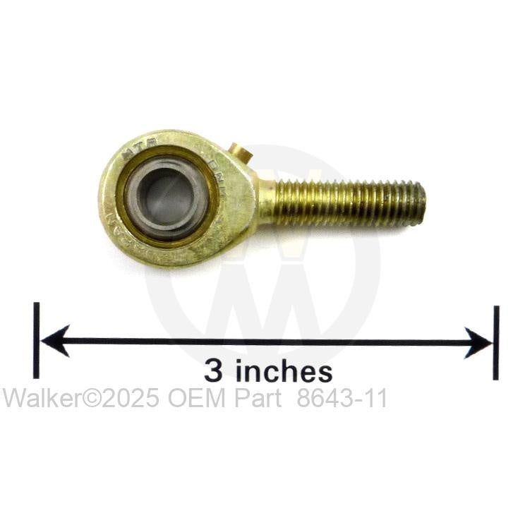 Walker Part # 8643-11 : MALE ROD END/LH, M8
