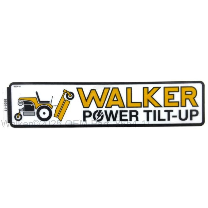 Walker Part # 8654-11 : (NR) Decal, Power Tilt-Up