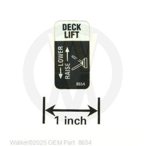Walker Part # 8654 : DECAL, DECK LIFT