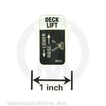 Walker Part # 8654 : DECAL, DECK LIFT