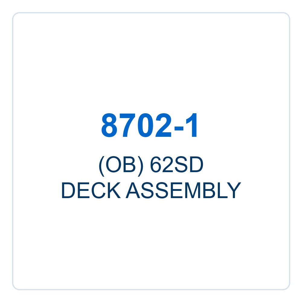 Walker Part # 8702-1 : (OB) 62SD DECK ASSEMBLY