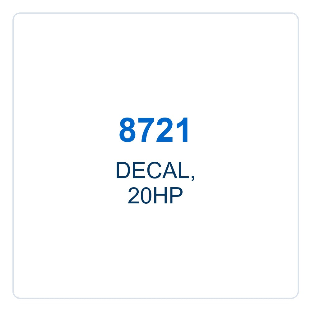 Walker Part # 8721 : DECAL, 20HP