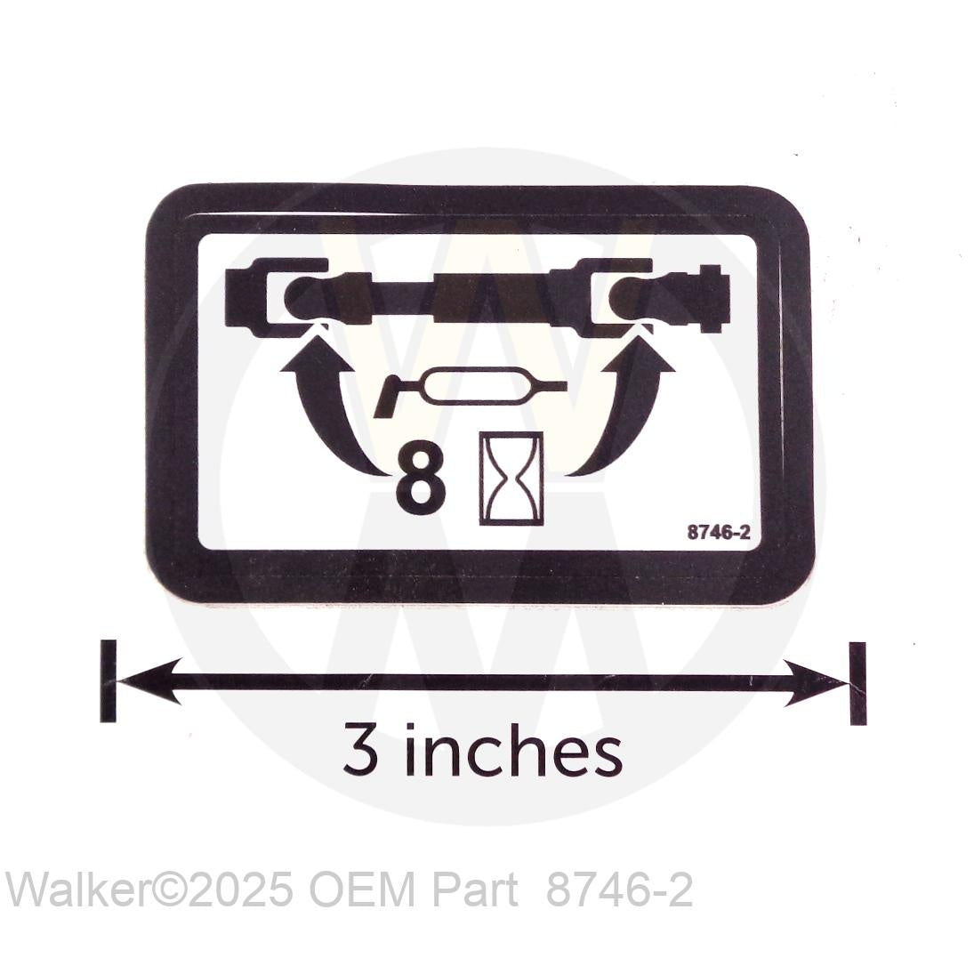 Walker Part # 8746-2 : Decal, U-Joint Lube (Symbolic)