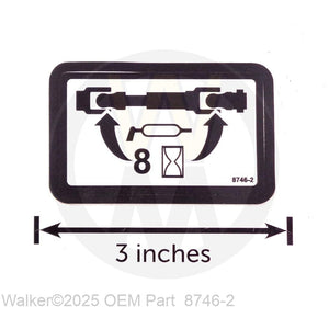 Walker Part # 8746-2 : Decal, U-Joint Lube (Symbolic)