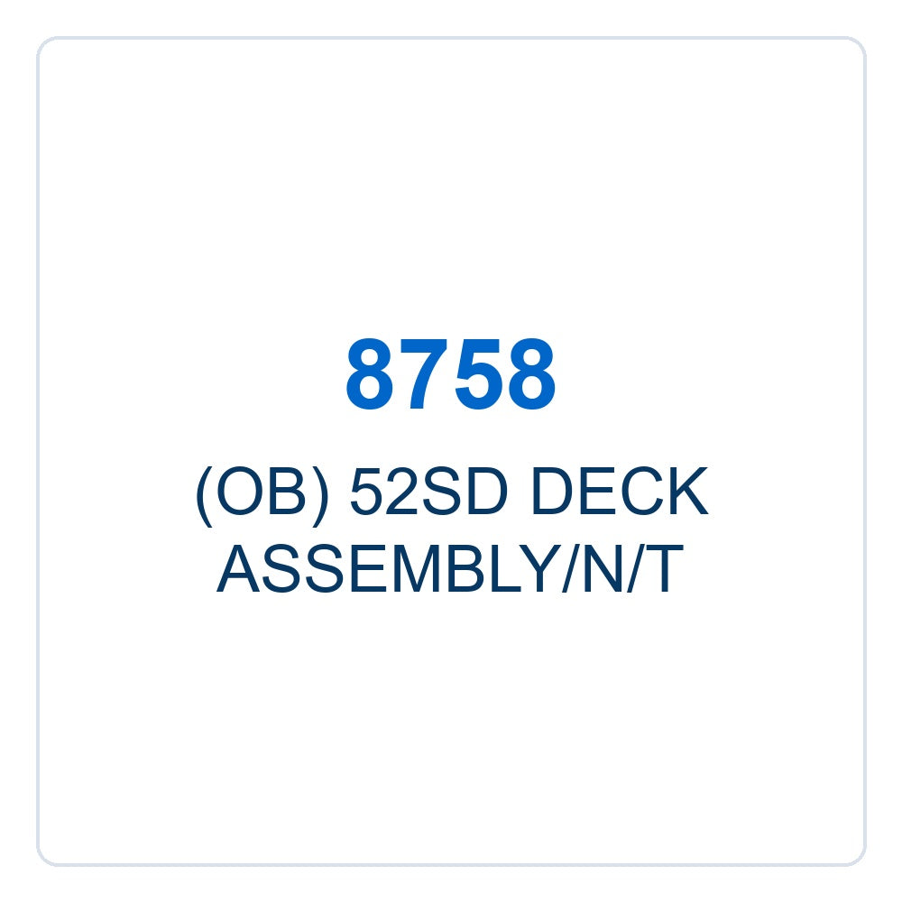 Walker Part # 8758 : (OB) 52SD DECK ASSEMBLY/N/T
