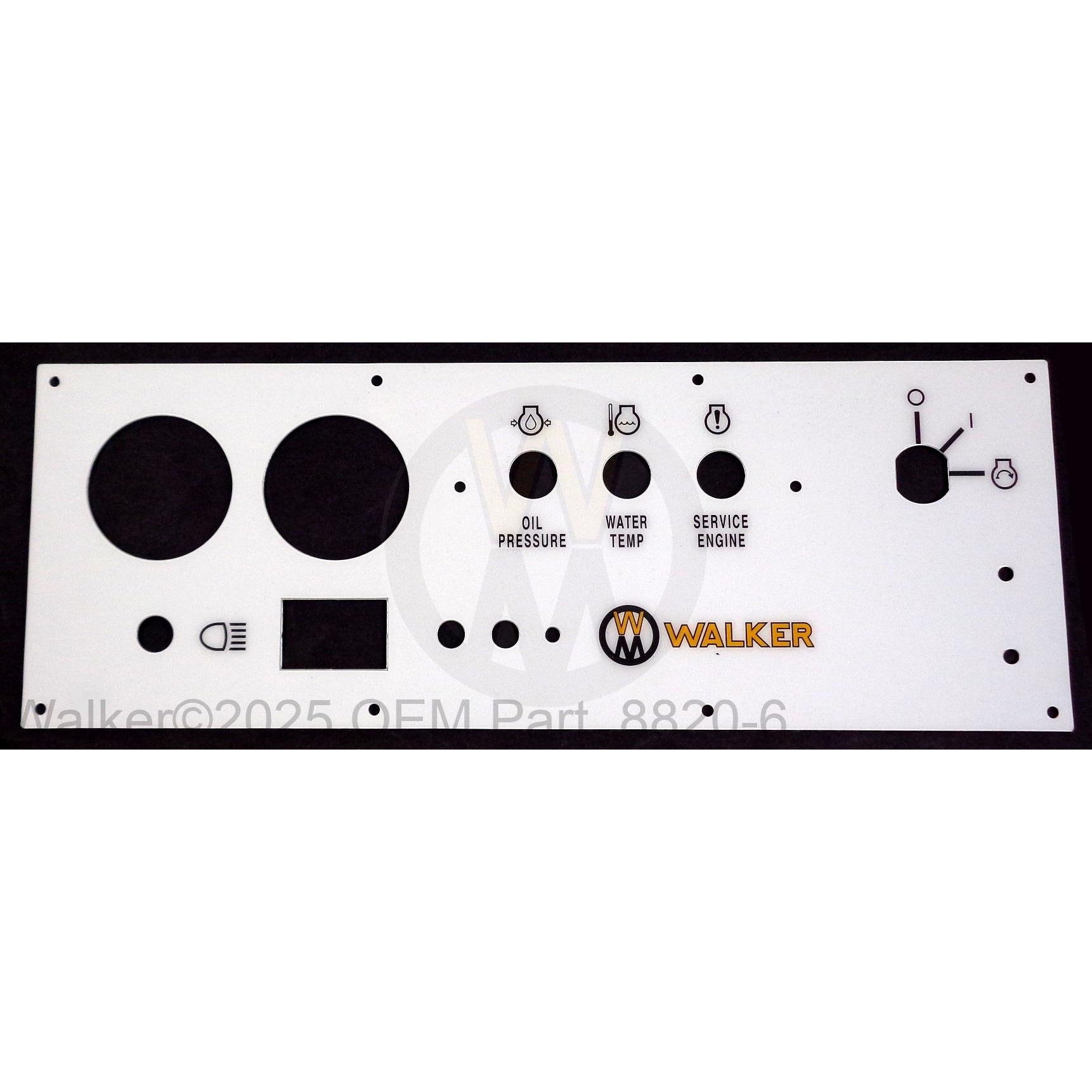 Walker Part # 8820-6 : Panel Faceplate W/Decal MT30i
